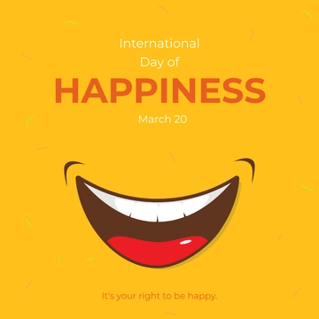 Free International Day of Happiness Flyer Vector Template to Edit Online