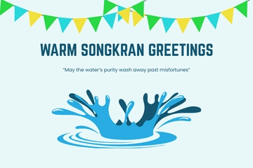 Free Songkran Post card Template to Edit Online