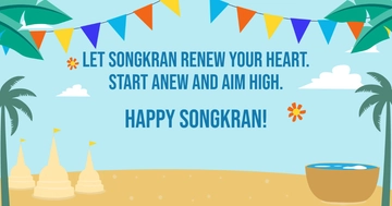 Free Songkran Facebook Post Template to Edit Online