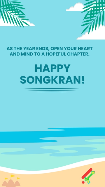 Free Songkran Whatsapp Status Template to Edit Online