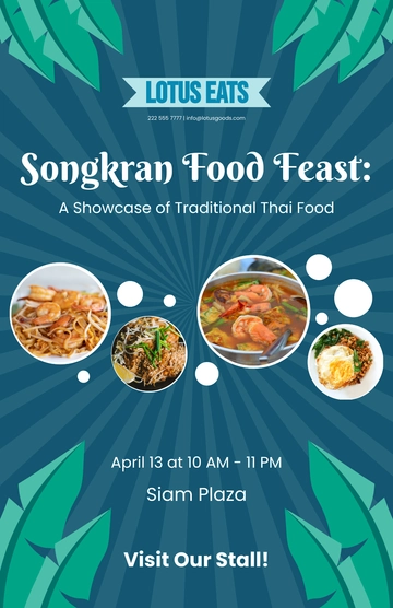 Free Songkran Poster Template to Edit Online