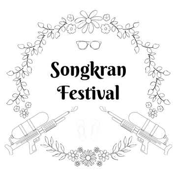 Free Songkran Outline Template to Edit Online