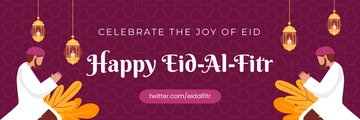 Free Eid al-Fitr Twitter Banner Template to Edit Online