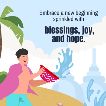 Free Songkran Instagram Post Template to Edit Online