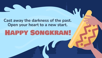 Free Songkran Youtube Thumbnail Cover Template to Edit Online