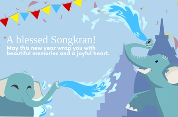 Free Songkran Facebook Cover Banner Template to Edit Online