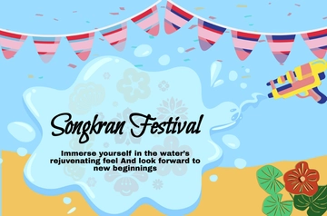 Free Songkran Youtube Banner Template to Edit Online