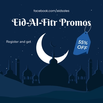 Free Eid al-Fitr Facebook Ad Banner Template to Edit Online