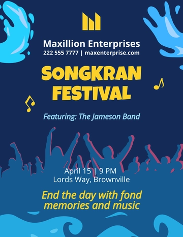 Free Songkran Promotion Template to Edit Online
