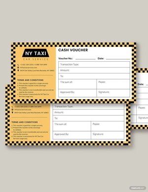 Taxi Cash Voucher Template