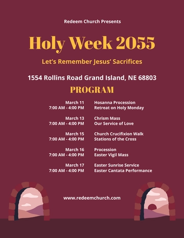 Free Holy Week Program Template to Edit Online