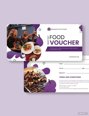 Night Out Food Voucher Template