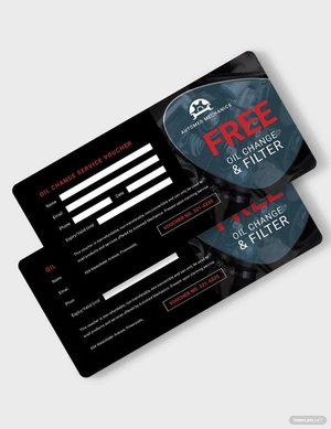 Oil Change Service Voucher Template