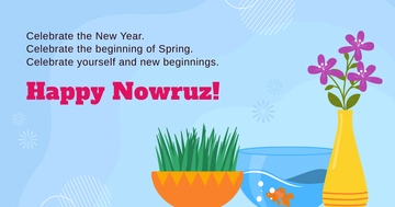 Free Nowruz Facebook Post Template to Edit Online