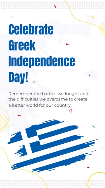 Free Greek Independence Day Whatsapp Status Template to Edit Online