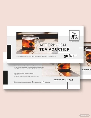 Restaurant Afternoon Tea Voucher Template