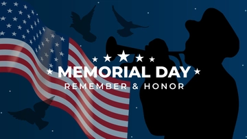 Free Memorial Day Blue Background Template to Edit Online