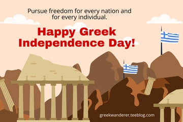 Free Greek Independence Day Blog Banner Template to Edit Online