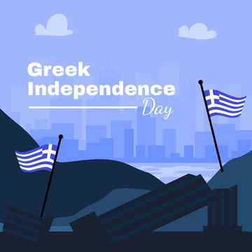 Free Greek Independence Day Clipart Template to Edit Online