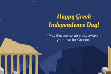 Free Greek Independence Day Postcard Template to Edit Online