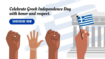 Free Greek Independence Day Youtube Thumbnail Cover Template to Edit Online