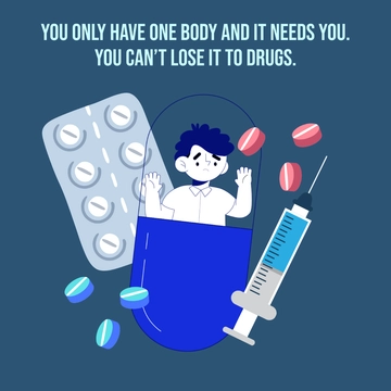 Free Drug Awareness Whatsapp Post Template to Edit Online