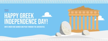 Free Greek Independence Day Facebook Cover Banner Template to Edit Online