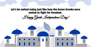 Free Greek Independence Day Facebook Post Template to Edit Online