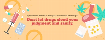 Free Drug Awareness Facebook Cover Banner Template to Edit Online