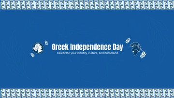 Free Greek Independence Day Youtube Banner Template to Edit Online