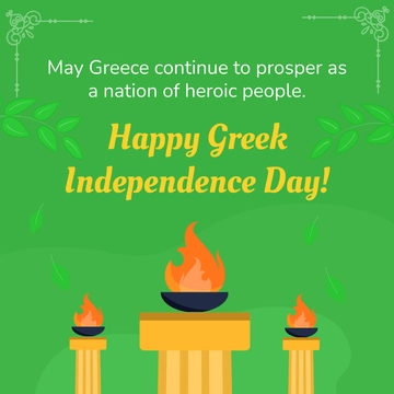 Free Greek Independence Day Whatsapp Post Template to Edit Online
