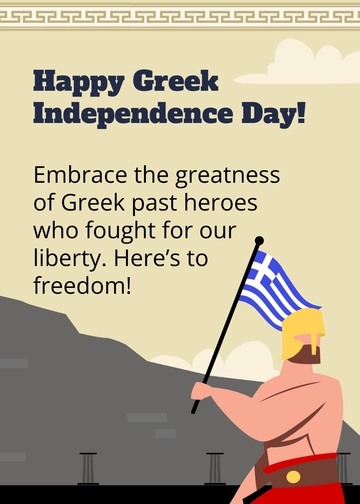 Free Greek Independence Day Greeting Card Template to Edit Online