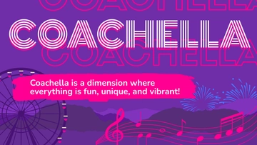 Free Coachella Youtube Thumbnail Cover Template to Edit Online