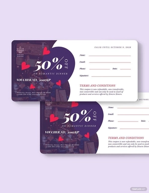 Romantic Dinner Voucher Template