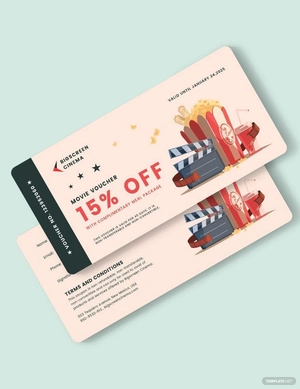 Romantic Love Movie Voucher Template