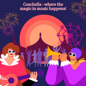 Free Coachella Instagram Post Template to Edit Online