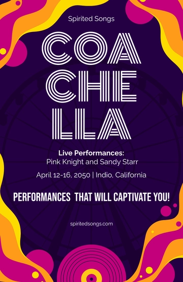 Free Coachella Event Template to Edit Online