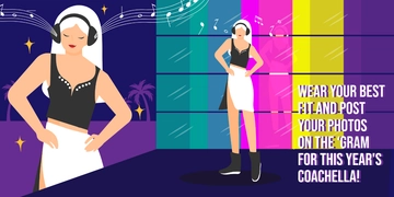 Free Coachella Twitter Post Template to Edit Online