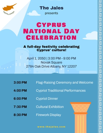 Free Cyprus National Day Program Template to Edit Online