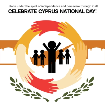 Free Cyprus National Day Whatsapp Post Template to Edit Online