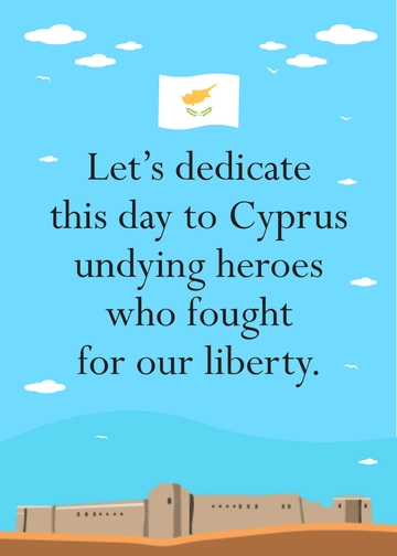 Free Cyprus National Day Message  Template to Edit Online