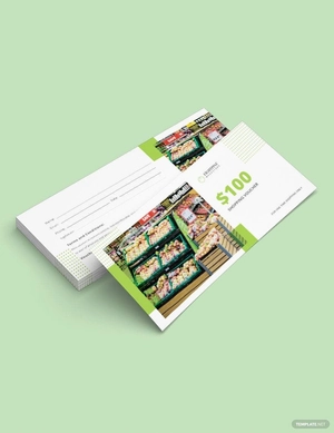 Supermarket Shopping Voucher Template