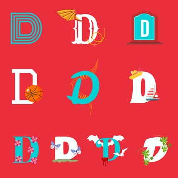 Free D Letter Design Template Clipart to Edit Online