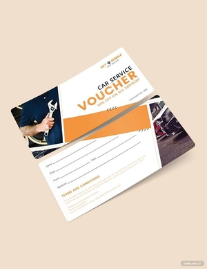 Car Service Promotion Voucher Template