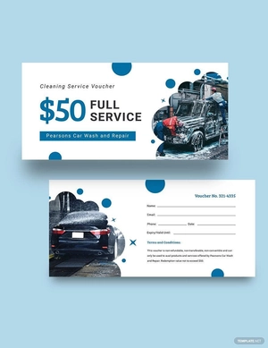 Car Wash Service Voucher Template