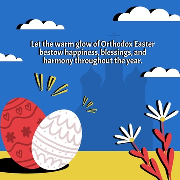 Free Orthodox Easter Whatsapp Post Template to Edit Online