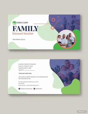 Family Discount Voucher Template