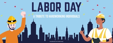 Free Labor Day Facebook Cover Banner Template to Edit Online