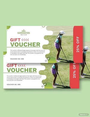 Golf Promotion Voucher Template