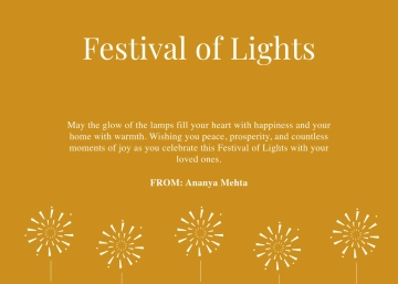 Free Festival of Lights Greeting Card Template to Edit Online